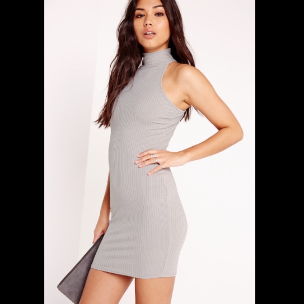 COPY - “New”Missguided High Neck Ribbed Racer Dre…